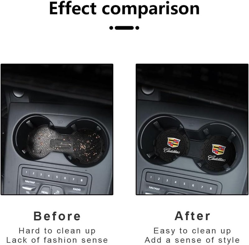 BFIVEANTE Car Cup Holder Coaster for Cadillac Silicone Cupholder Coaster,Car Interior Accessories,2.76 Inch 2 Pieces - Image 4